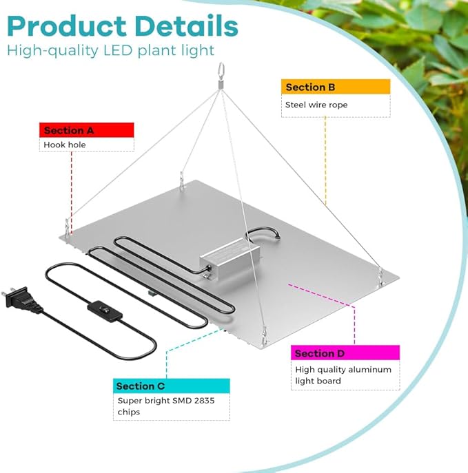 2PCS 1000W Innovative Sunlight-Mimic LED Plant Lights 224 LEDs Advanced Spectrum High Efficiency Ultra-Deep Penetration Dimmable for Optimal Growth Ideal for Indoor Hydroponic Farms&ampPlant Propaga