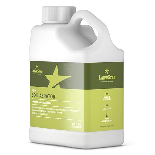 Liquid Lawn Aerator (1 Gallon) - Loosens &amp Conditions Compacted Soil - Alternative to Core and Mechanical Aeration - Improves Water Penetration Drainage &amp Soil Oxygenation - American Made