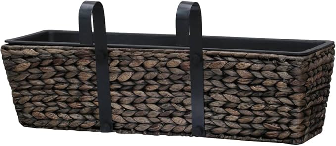 Garden Planter Set of 2 Brown Water Hyacinth Steel Raised Welded Bed - Fence Wall Retaining Patio Landscape