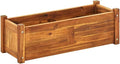 Acacia Wood Garden Raised Bed Durable Outdoor Herb Garden Planter Box for Gardening Vegetables 29.9x10.9x9.8-226