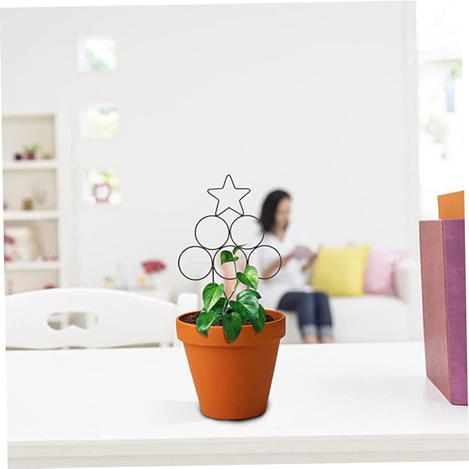 Happyyami 8 Pcs Iron Garden Trellis As i Am Indoor Plant Trellis Climbing Trellis Plant Star Trellis Garden Trellis for Climbing Plants Indoor Cucumber Trellis Indoor Trellis Metal Planter