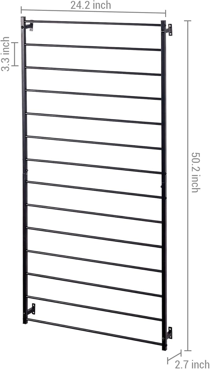 MyGift 4 Ft Tall Trellis Black Metal Wall Mounted Garden Trellis for Climbing Plants Outdoor/Indoor Large Wall Support Frame for Hanging Planters