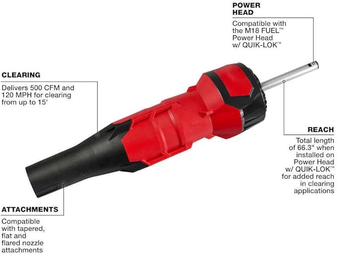 Blower Nozzle Accessory for Milwaukee 49-16-2793 M18 FUEL 18V Quik Lok Blower Attachment ﻿