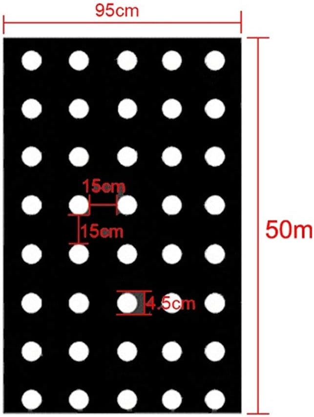 1pcs Perforated Mulch Weed Control 4.5cm Hole Agriculture Film Breeding Mulch Veg Patch for Tomato Strawberry Growth Punch(0.95x50m)