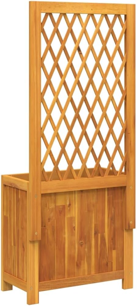 Garden Planter with Trellis Outdoor Raised Garden Bed Planter with Trellis Wooden Flower Standing Planter Box 21.7x11.6x52 Solid Wood Acacia-133