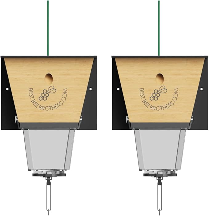 Best Bee Brothers Ultimate Pro Carpenter Bee Trap 2 Traps in 1 High-Capacity External Receptacle &amp Internal Bee Vault 2-Pack Black