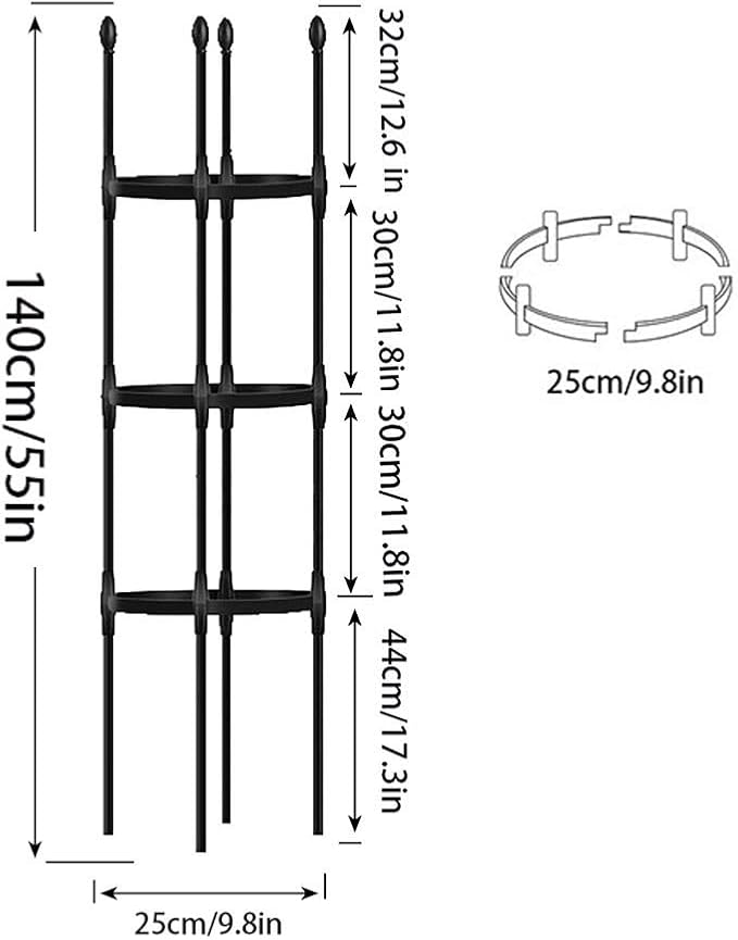 Garden Trellis for Climbing Plants - 43556779-Inch Adjustable Metal Obelisk Trellis for Tomato Cucumber and More - Sturdy and Rustproof Plant Support for Indoor and Outdoor Use ( Size : 9.8/25cm