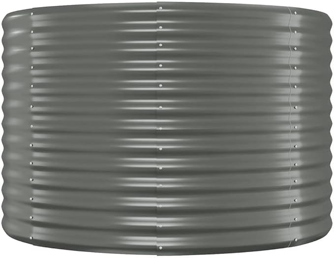 YAFF Raised Garden Bed - Large Metal Planter Box for Vegetables Outdoor Planter Boxes Kit Galvanized Steel Powder-Coated Steel 39.4x39.4x26.8 Gray
