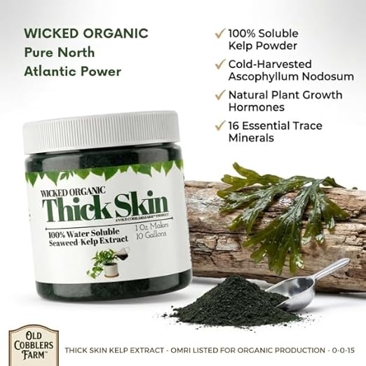 Old Cobblers Farm Wicked Organic Thick Skin – Seaweed Extract Powder Plant Growth Booster (1oz | 2oz) (2 oz)