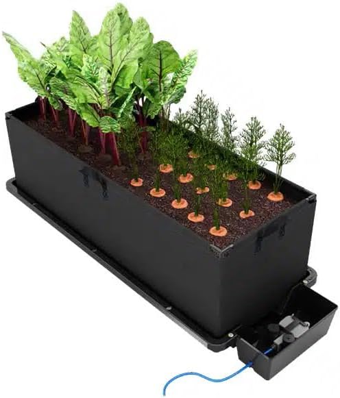 AutoPot Tray2Grow System - Tray2Grow with Planter Bag and 25 Gal FlexiTank - Self-Watering Gravity-Fed Hydroponic Indoor System Black