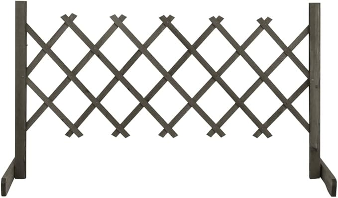 Expandable Garden Fence Panel 47.2x23.6 Solid Fir Privacy Screen Lattice for Dogs Outdoor Yard Patio Animal Barrier Easy Assembly Gray