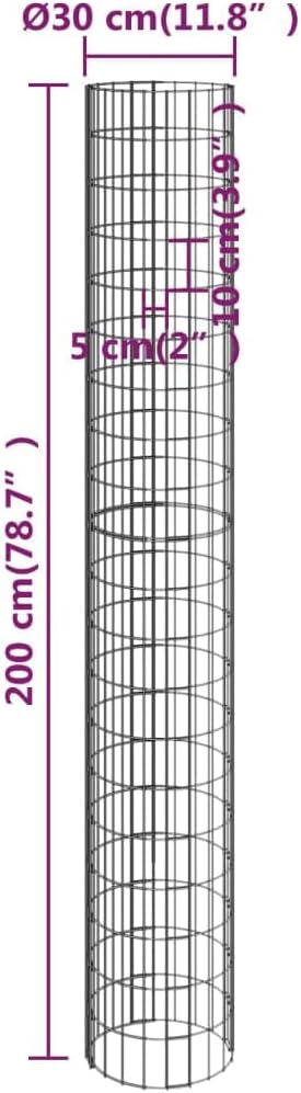 4pcs Circular Gabion Raised Beds Steel Outdoor Patio Terrace Lawn Home Gardening Planter Basket Gabion Cage Flower Pot Stand for Outdoor GardenØ11.8x19.7/39.4/59.1/78.7 -AA