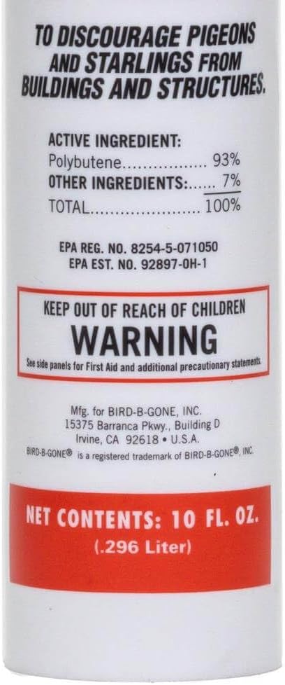 Bird B Gone - Transparent Bird Gel - Bird Repellent Gel (12 Pack) Pigeon Deterrent for Balcony Bird Deterrents for Outside Bird Repellent Devices Outdoor Bird Proof Gel for Pigeons Starlings