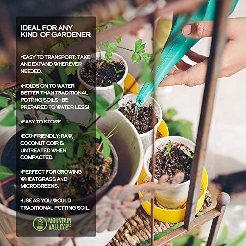 Minute Soil Bulk Coconut Coir Block 4-Pack – OMRI Listed for Organic Use – 48 lb Compressed Grow Medium – Expands with Water – Gardening Beds Containers