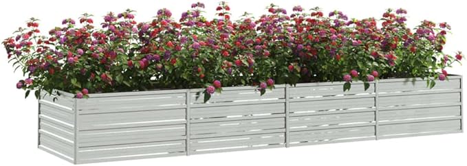 Garden Raised Bed Silver Galvanized Steel Large Gardening Pots &amp Planters 316892