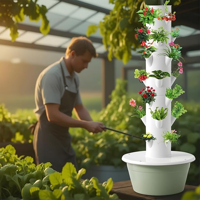 Hydroponic Growing System Kit Plant Indoor Garden Tower with Pump System Vertical Hydroponic System for Vegetables Herbs and Fruits7 Layer