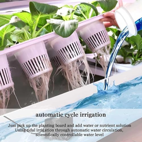 Hydroponic Tower Growing Kit with LED Grow Light Indoor Self-Watering Aeroponics System with Hydrating Pump 64 Holes for Efficient Plant Growth