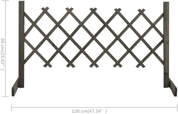Garden Trellis Fence Wood Expandable Plant Support Climbing Lattices Wooden Decorative Divider Wall for Lawn Backyard Balcony Patio Outdoor Gray 47.2x23.6