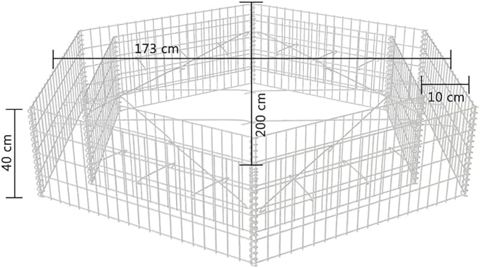 Hexagonal Gabion Raised BedGabion Raised Bed Outdoor Garden Gabion Stone Basket Planter Raised Vegetable BedSteel Garden Decoration 78.7x68.1x15.7