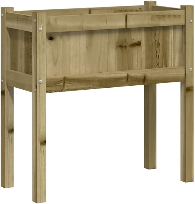 2pcs Wooden Garden Planter Box Stand with Legs Wooden Raised Garden Bed with Legs for for Backyard Patio Balcony Impregnated Wood Pine-312