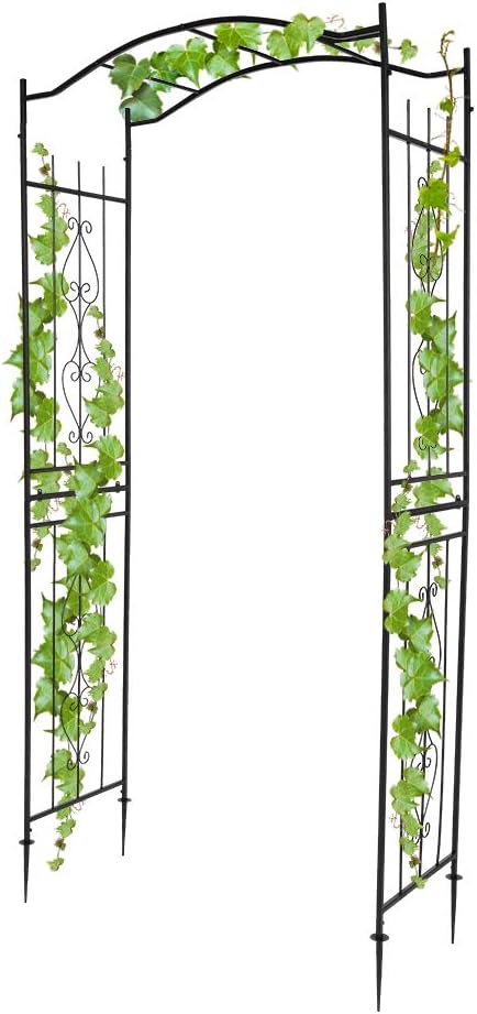 VINGLI Garden Arbor Arch for Wedding Ceremony Party Christmas Garden Decor Steel Garden Trellis for Plant Climbing Pergola for Garden Backyard Lawn (Bridge Top)