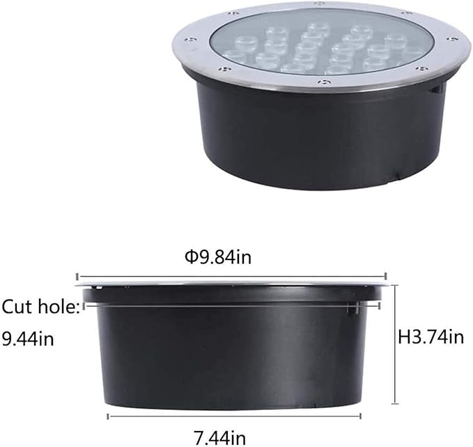 4PCS Underground Light LED 85-265V Landscape Lights IP67 Waterproof Path Light Underground Light LED Landscape In-ground Well Lights Decorative SpotlightGreen-36W