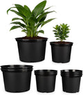3/5/7 Gallon Nursery Pots 9 Pack Set Plastic Planter with Drainage Holes – Round Sturdy Deep Design for Indoor/Outdoor Plants