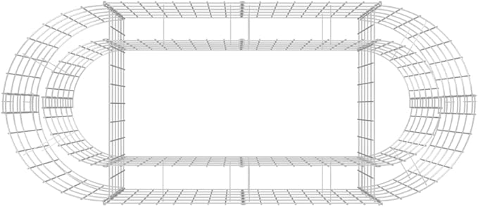 YAFF Gabion Raised Bed Galvanized Iron 47.2x19.7x19.7