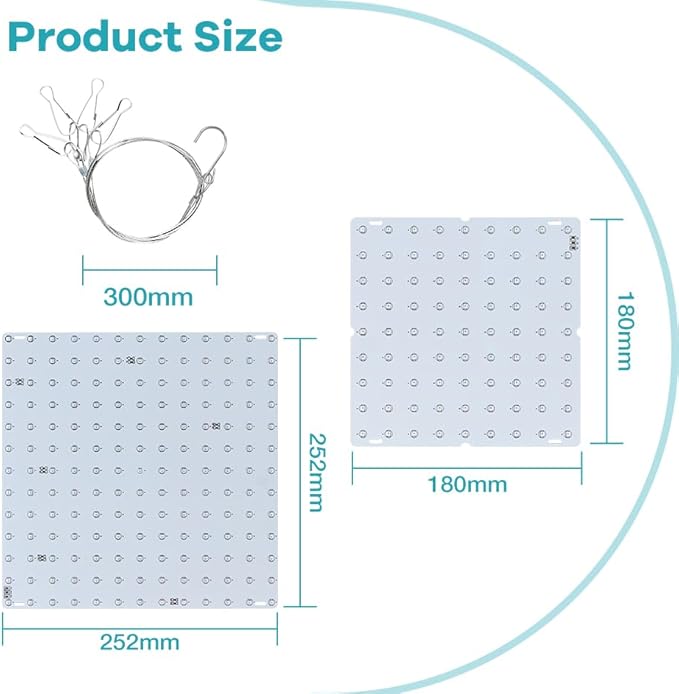 2Pack 150W LED Indoor Seedings Plant Lights AC100-277V Hydroponic Planting Panel Cultivation Lights UV/IR Greenhouse Tent Succulent Vegs Potting Flowers Fruits Cactus Moss Filling Lights US Plug