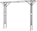 11.81FT Outdoor Garden Trellis for Climbing Plants Heavy Duty Steel Pipe Garden Arch Large Plant Support for Grapes Cucumbers Flowers Wedding Arch Patio Lawn Backyard(Black)