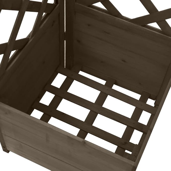 Decorative Garden Raised Bed Vegetable Planting pots Corner Trellis Planter Gray 15.7x15.7x59 Solid Fir Wood for Growing Outdoor Plants Vegetables