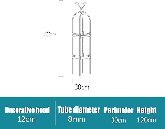 Garden Trellis for Climbing Plants Metal Garden Obelisk Trellis for Climbing Plants Outdoor with Auto Sensor Solar Light for Raised Beds Vines Cucumbers Tomato Cage(30 * 120cm/11.8*47.3)