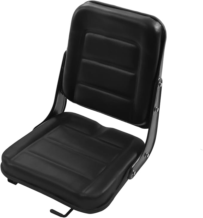 Universal Forklift Seat Garden Lawn Mower Seat PVC Tractor Suspension Seat Excavator Seat w/0-3.15 Adjustable Slidable Rail Scratch-Resistant Replacement Seats for Most Small Machinery