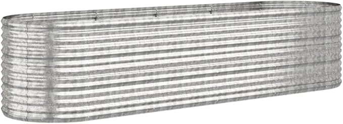 SKM Garden Raised Bed Powder-Coated Steel 116.5x31.5x26.8 Silver (17.46 KG/38.412 LBS)