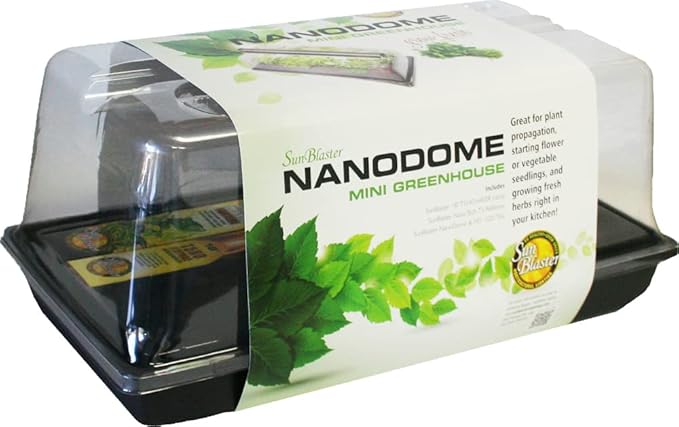 SunBlaster Nano Dome Combo Kit - Greenhouse - Clear Dome with Metal Frame - Roll Up Closure - Includes NanoTech Light Fixture