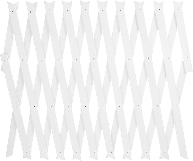 Wood Trellis Fence Panel for Climbing Plants Indoor Outdoor Expandable Small Lattice Garden Trellis Wall-Mounted Plant Support White 44cm