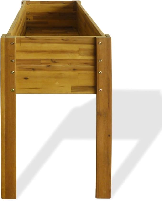 vidaXL Solid Acacia Wood Raised Garden Bed - ic Brown Raised Planter for Outdoor Planting - Weather Easy to Assemble Ideal for Flowers and Plants