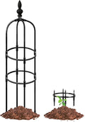 RADAAB Obelisk Garden Trellis Sturdy Metalobelisk Trellis 35.5 47.3 59 71 82.7 High Plant Support for Climbing Vines and Flowers Stands (Black) (Size : 9.8/25cm Dia. x 71/180cm H)