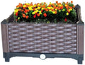 YSUEFIJO Raised Garden Bed with Self Watering Planter Box and Drainage Plug Elevated Vegetable Growing Bed Planter Raised Beds for Vegetables Flowers Herbs and Succulents