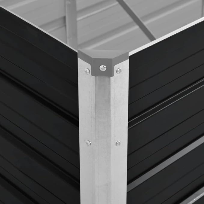 Galvanized Garden Raised Bed Kit Outdoor Galvanized Planter Garden Boxes for Vegetables Large Planter Raised Beds Anthracite 39.4x15.7x17.7 Galvanized Steel