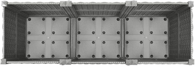 YAFF Rectangular Raised Garden Bed - Light Grey Polypropylene Textured Basketweave Finish 47x47 Inches