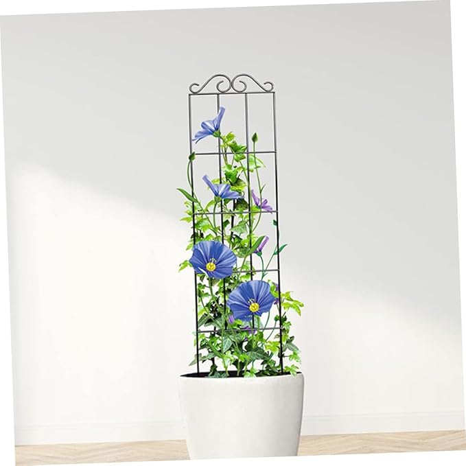 4pcs Metal Climbing Plant Bracket and Garden Trellis for Flower Pot 50x15cm Black Plant Support Frame for Indoor and Outdoor Vines and Flowers