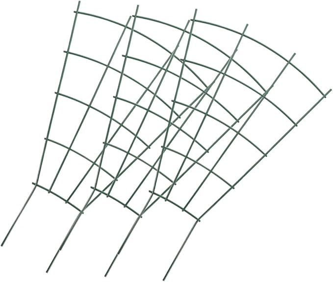 VICASKY 3pcs Potted Plant Pergola Plant Support Pea Trellis Garden Trellis for Climbing Plants Outdoor Cucumber Rack Tomato Trellis for Raised Garden Bed Topiary Frame Green Iron