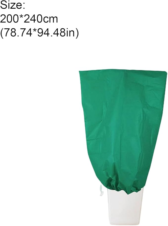 Strengthened Fabric Winter Barrier Protect Highlighting Slide Cord for Trees and Large Herbage 200x240cm White Cream Green Large Plant Security Protect
