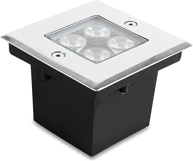 Landscape Lights - Outdoor LED Spotlights - Square Recessed Spotlight 4W Floor Light Spotlight IP67 Waterproof Walk-in LED Lights For Decorative Lighting of Paths Terraces/Gardens/Paths(Red Light