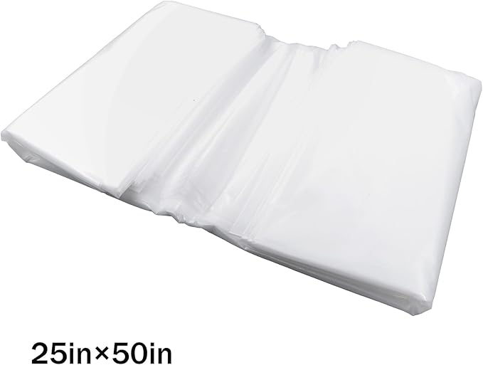 WFLNHB 25 x 50ft 6 Mil Heavy Duty Weatherproof Clear Greenhouse Plastic Sheeting Polyethylene Film for Garden Henhouse and Nursery