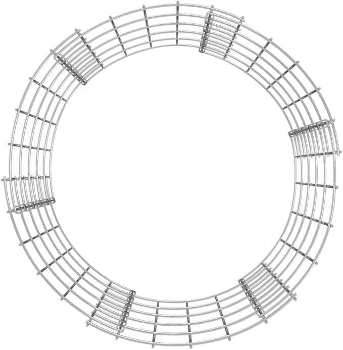 Outdoor Garden Galvanized Steel Circular Gabion Pole Patio Backyard Gabion Basket Cage Planter Stand Garden Gabion Post Raised Bed Fencing Ø19.7x19.7-177