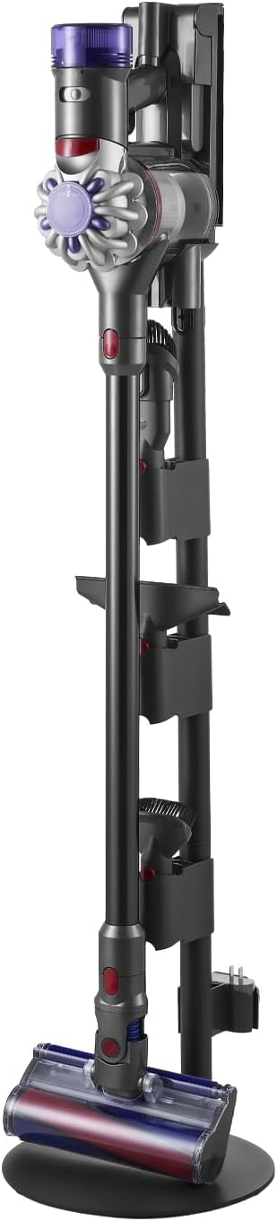 VEVOR Vacuum Stand Compatible With Dyson V7 V8 V10 V11 V12 V15 Series Upright Vacuum Cleaners &amp Accessories Stable Vacuum Stand Holder with 4 Anti-slip Pads and 3 Clips for Storing 6 Brush Heads