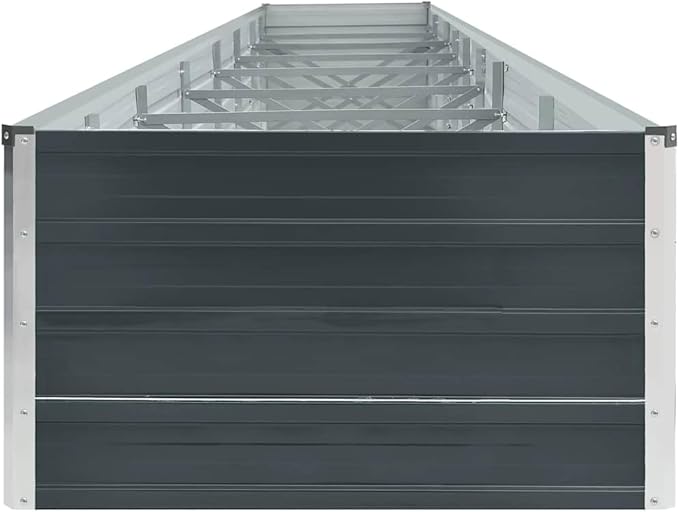 YAFF Large Galvanized Steel Raised Garden Bed 236.2x31.5x17.7 Extra Long Anthracite Planter Box for Vegetables Herbs &amp Flowers Durable Outdoor Metal Raised Bed for Backyard Patio Gardening