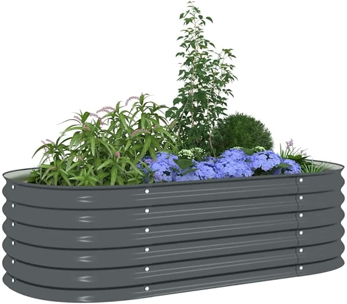Garden Raised Bed Gabion Cages for retaining Walls Outdoor Backyard Planter Raised Garden Bed Suitable for Outdoor Landscape Lawn Cafes Backyard Patio 63x31.5x17.3 Galvanized Steel Gray